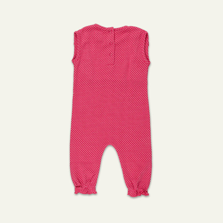organic cotton polka dot lace insert sleeveless romper - image 3