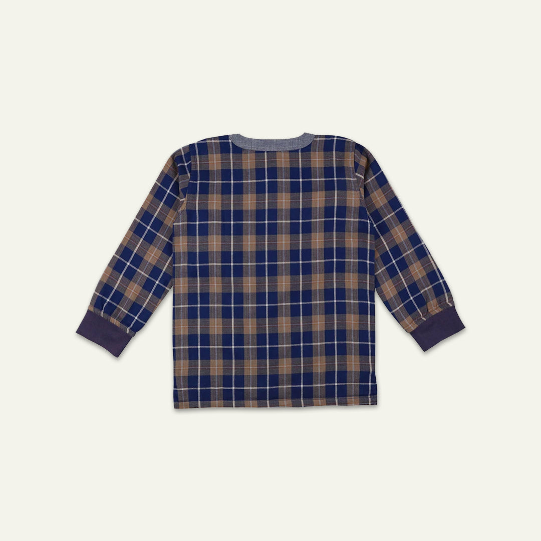 organic cotton REVERSIBLE CHECK SHIRT with jersey cuffs - image 3