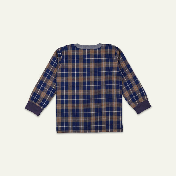 organic cotton REVERSIBLE CHECK SHIRT with jersey cuffs - image 3