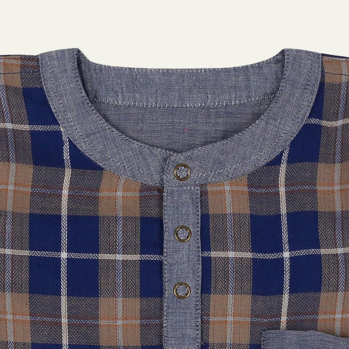 organic cotton REVERSIBLE CHECK SHIRT with jersey cuffs - image 4