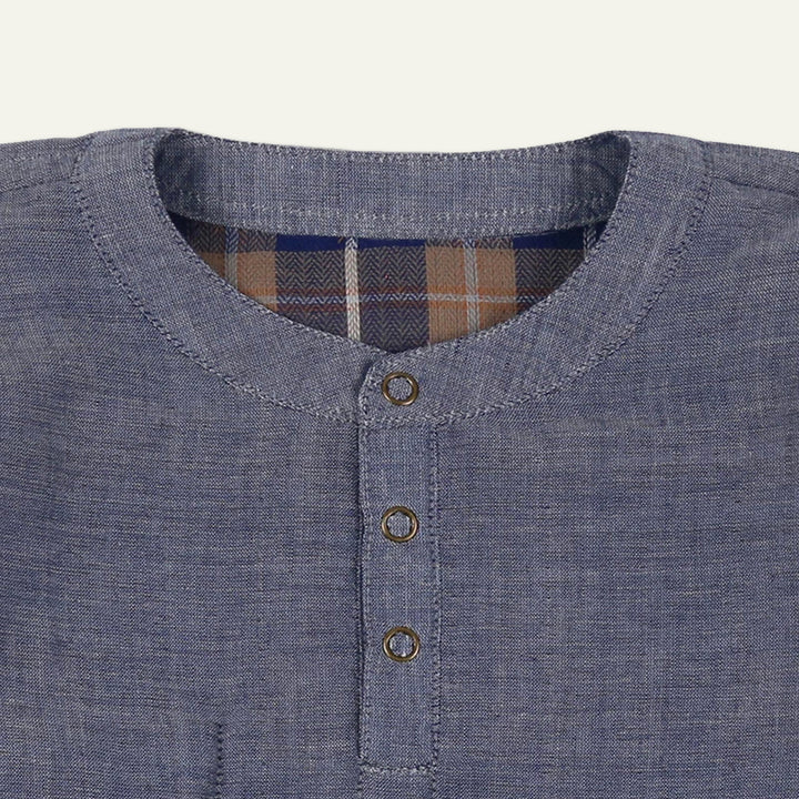 organic cotton REVERSIBLE CHECK SHIRT with jersey cuffs - image 5