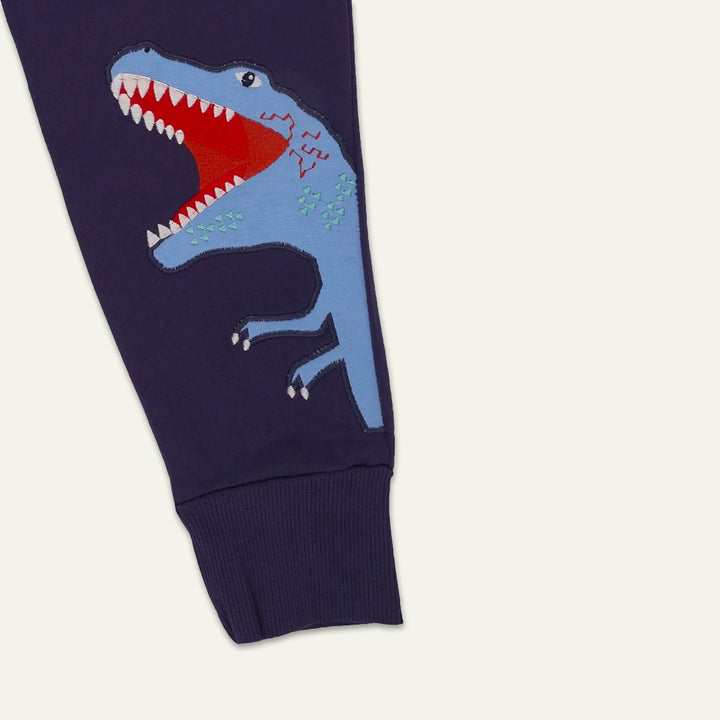 organic cotton Navy Dinosaur Applique Joggers - image 3