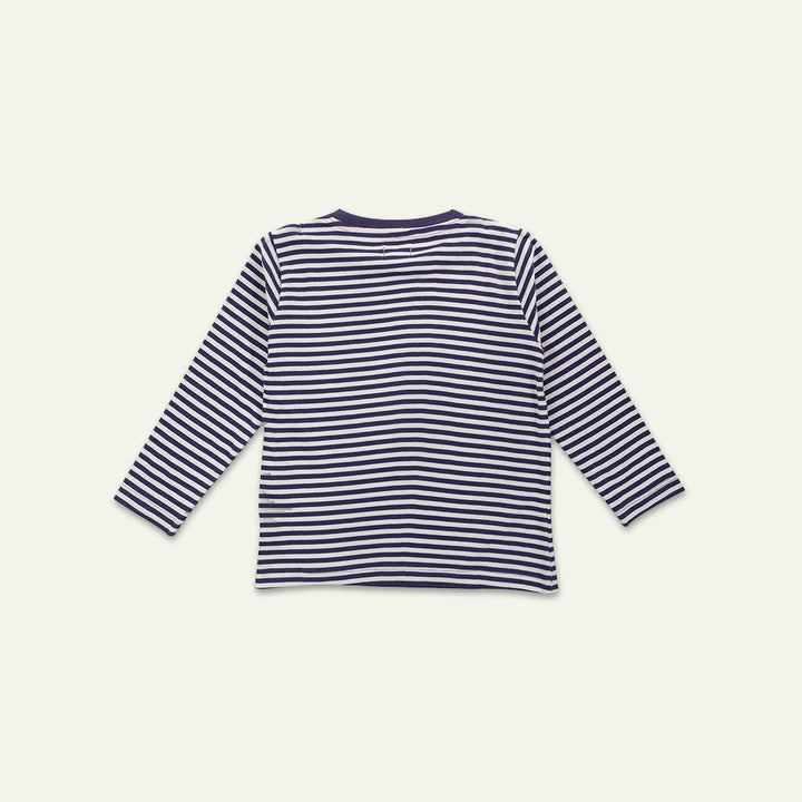 organic cotton Multicoloured End Of Story Slogan Print and stripe full sleeves top - image 3