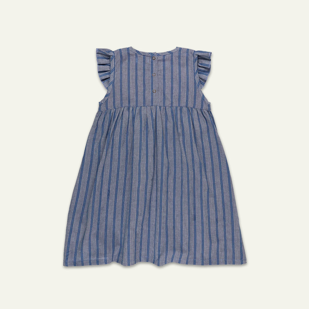 organic cotton kids FLORAL EMBROIDERED STRIPE DRESS - image 3