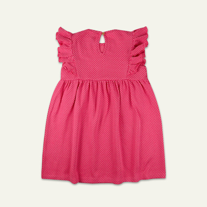 organic cotton kids frill sleeved lace insert dress - image 3