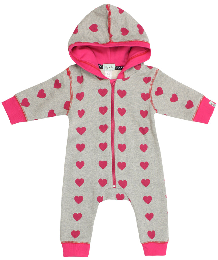 Baby Girls Pink Heart Outersuit