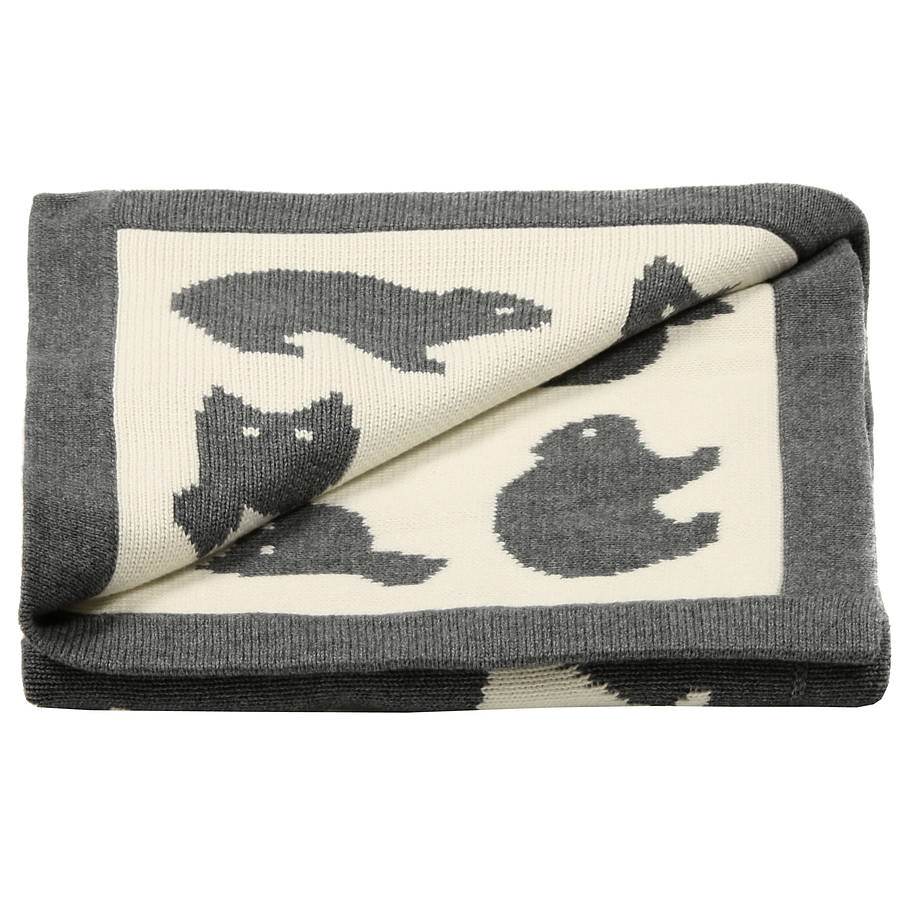 Luxury Knitted Forest Friends Baby Blanket